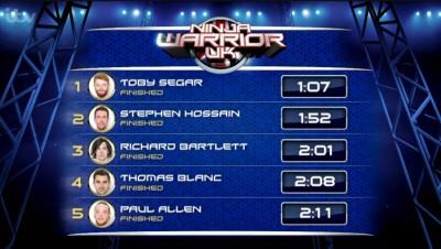 Thomas-NinjaWarrior-UK-Time